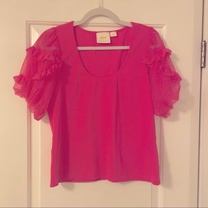 Maeve by Anthropologie Hot Pink Knit Top